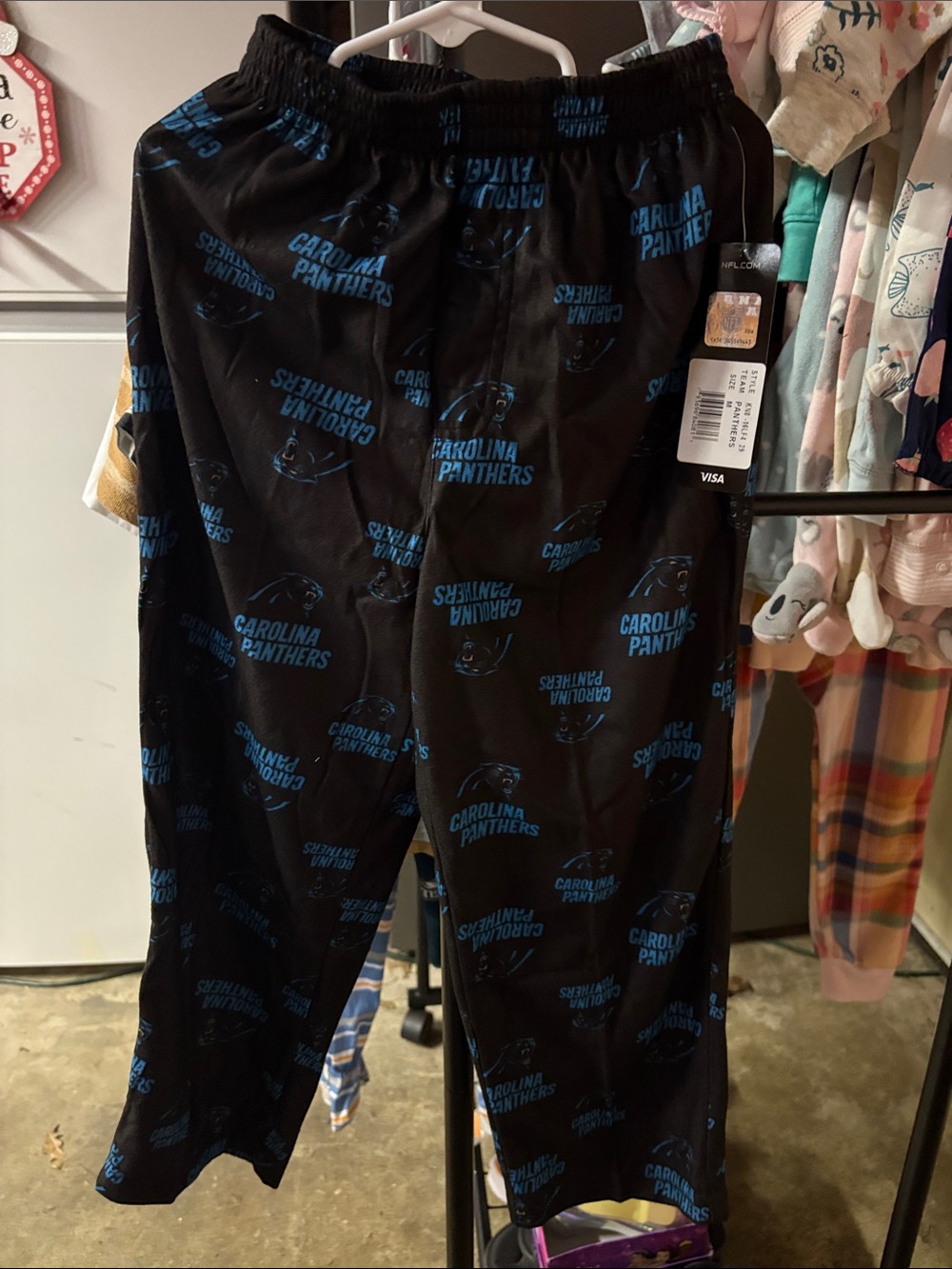 Nwt 5/6 Carolina Panthers Black & Blue Logo pajama Pants